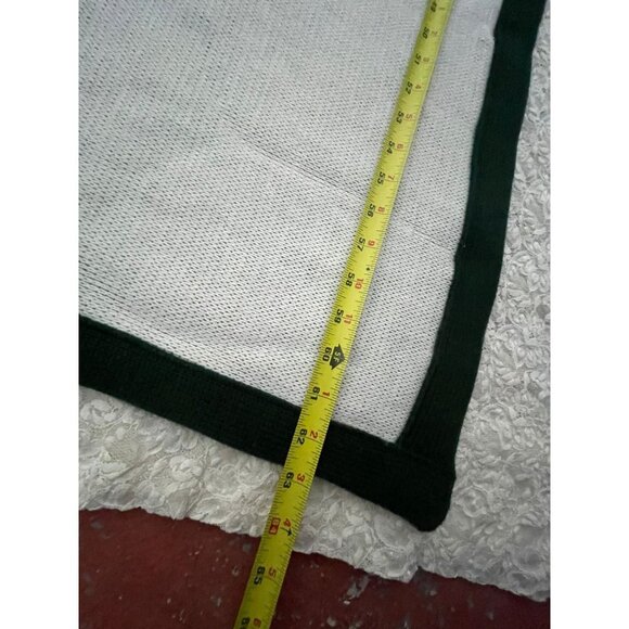 HALIFAX PLANTATION Logo Knits Blanket White Green 67x63 - Picture 6 of 9